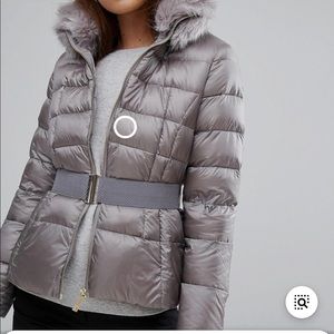Ted Baker Junnie Down Jacket Fuad Fur size 0 grey